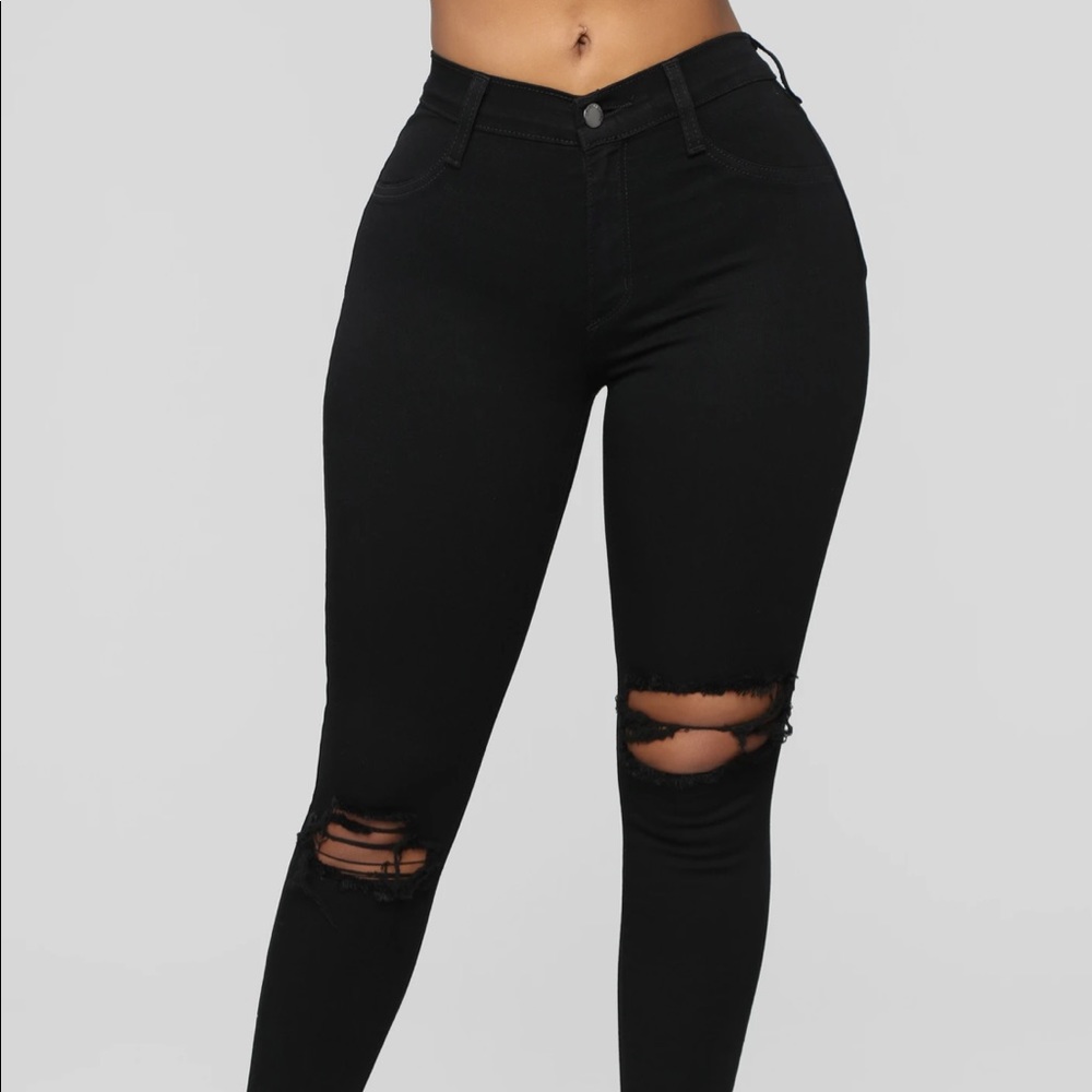 Black ripped jeans